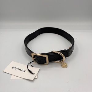 BRAHMIN Pet Collar in Black Melbourne Leather Size Large 16.5 - 20 inches long
